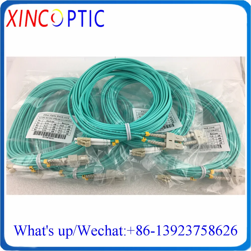 SC-LC OM3 DX 5M Fiber Patchkabel, SC/UPC-LC/UPC MM(OM3-150),DX, 3,0mm,1/2/3/5M,Aqua LSZH Jacke, fiber Optische Patchkabel Stecker