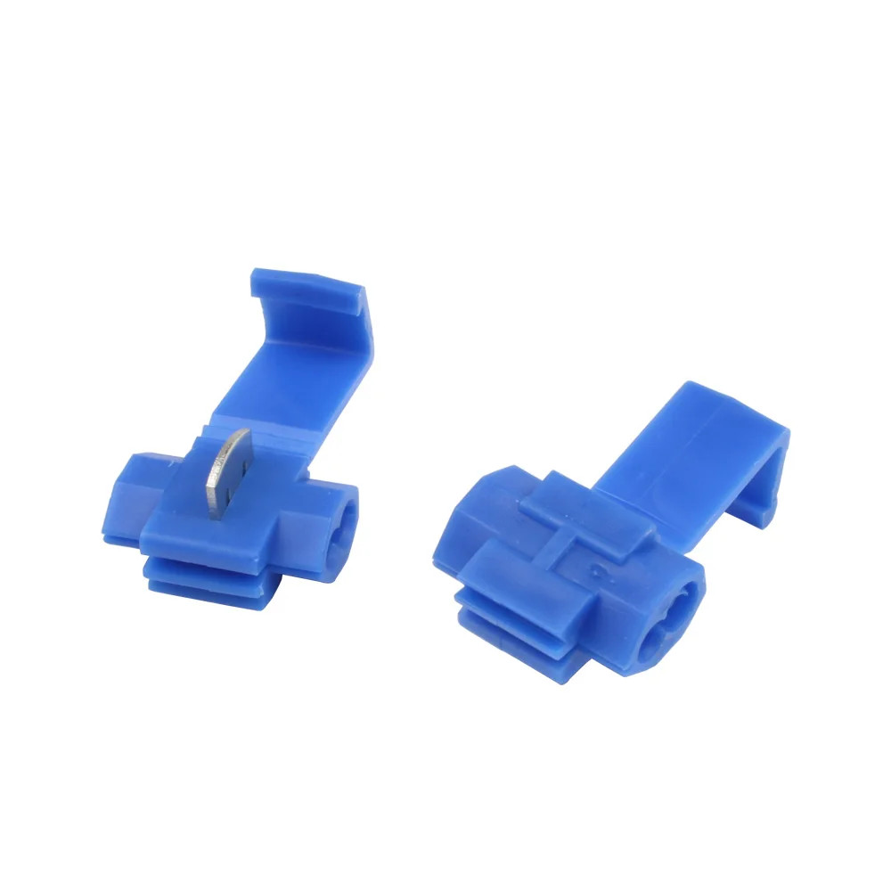 50Pcs Blue 0.75-2.5mm Crimp Terminals Electrical Cable Connectors Fast Quick Splice Lock 18-14 AWG Wire Terminals Crimp