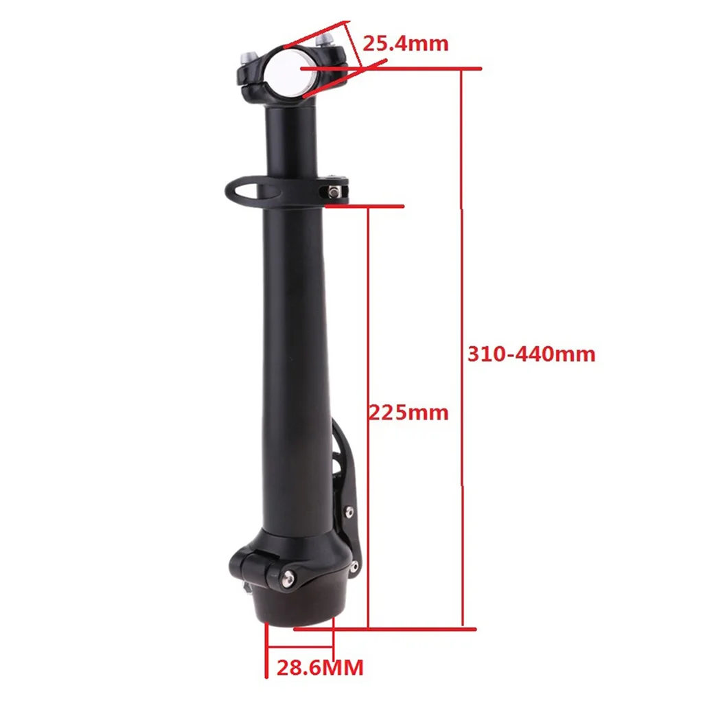 Folding Bike Head Tube Front Fork Hanging Core Cycling Mountain Bicycle Handlebar Stem Long Adjustable 360-530mm