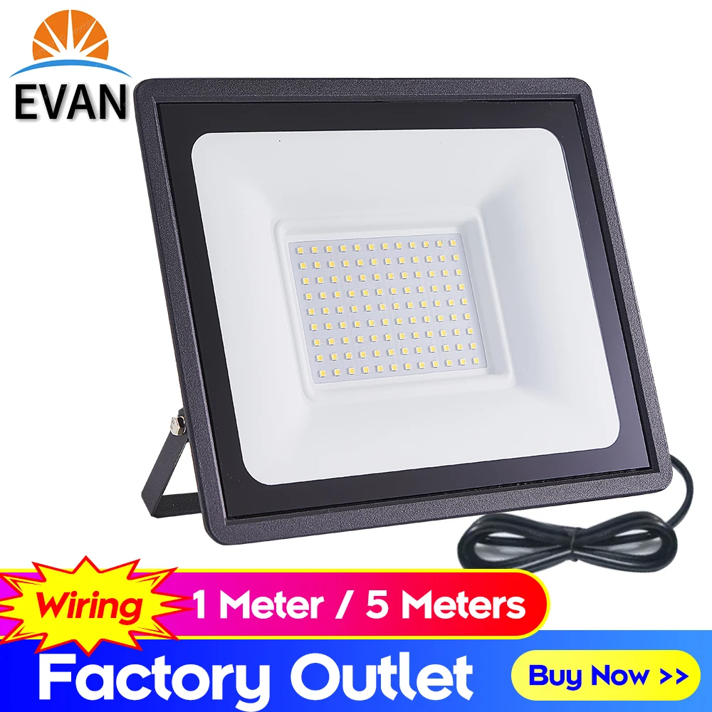 Outdoor LED Flood Light 220V 100W 50W 30W 20W 10W Spotlighting High Brightness IP66 Waterproof Garden Street Square Floodlights