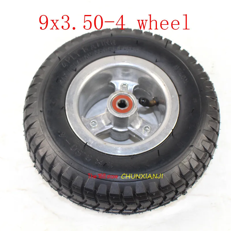 Super 9 Inch Wheel9x3.50-4 Tires Inner Tube and Rim Combo for Gas Scooter Skateboard Pocket Bike Electric Tricycle 9*3.50-4 Tyre