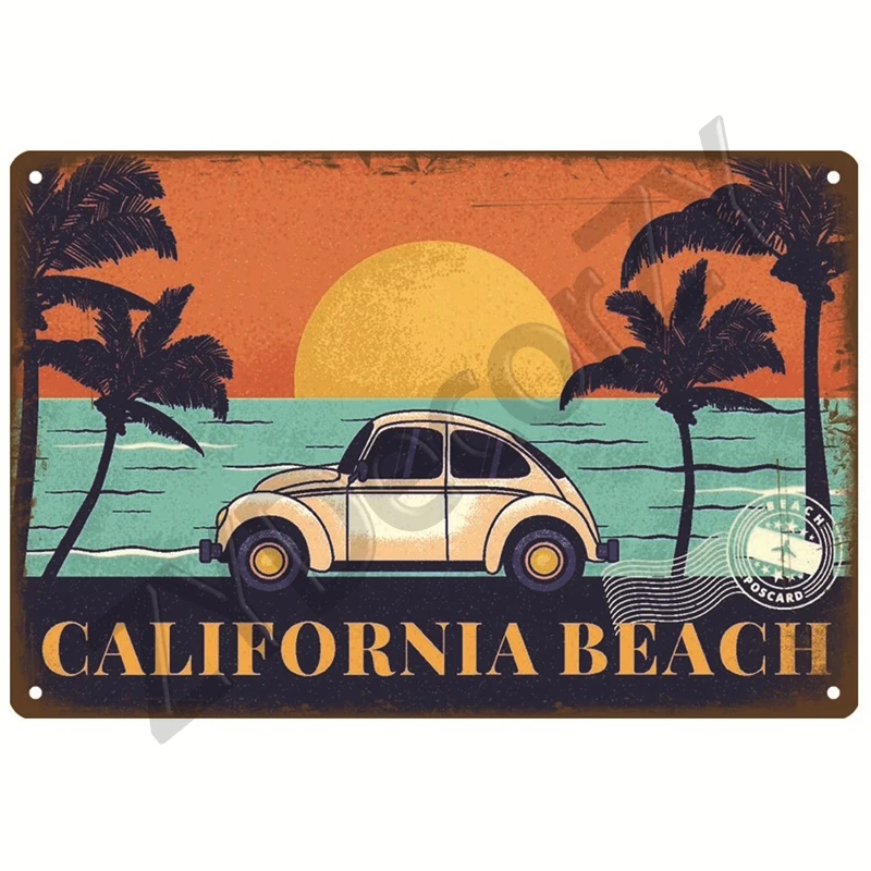 Hawaii Beach Blechschild Poster Vintage Wandposter Metallschild Dekorative Wandplatte Küchentafel Metall Vintage Dekor Zubehör – Detail 25