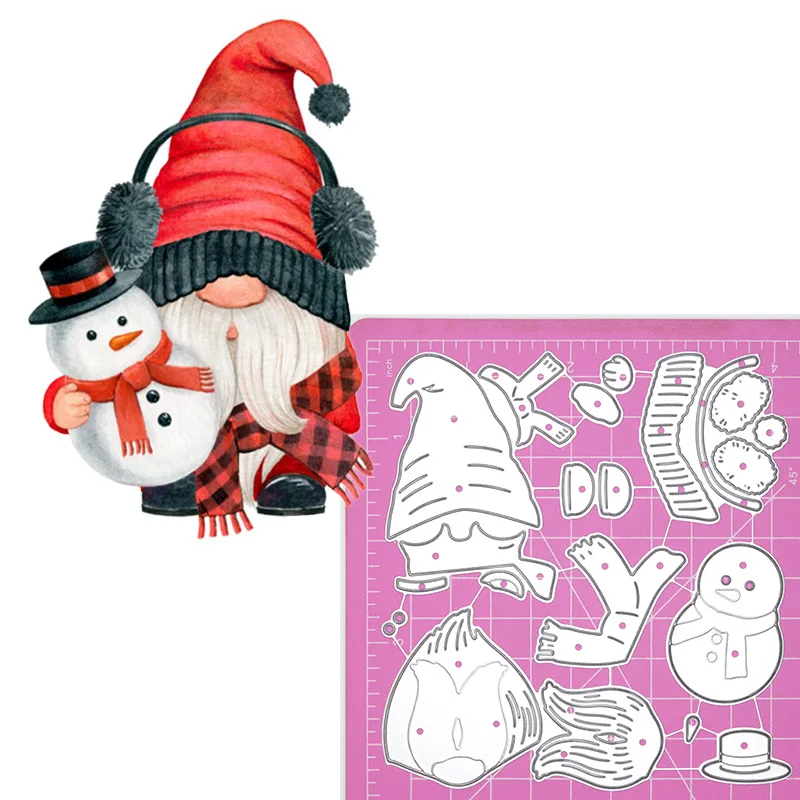 Nowe wykrojniki świąteczne gnomy Snowman Gingerbread House szablon metalowy do DIY Scrapbooking ręcznie robione kartki Decor