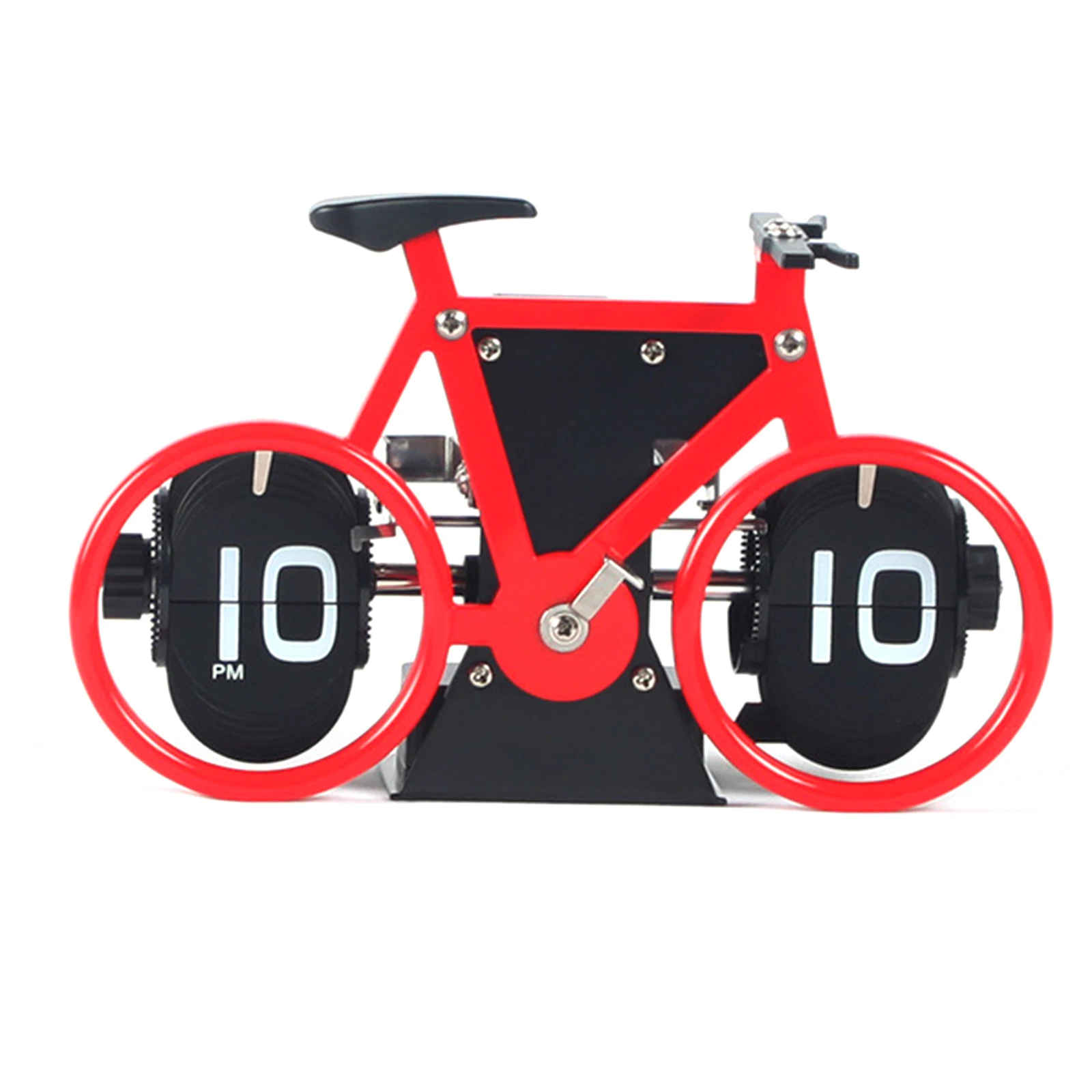 Flip Clock Bicycle Shaped Retro Flip Down Clock 12 Hour AM/PM Show Big Number Clock for HomeOffice Decor E2S