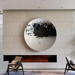 Metal Trigonometric Geometry Concave Mirror, Stainless Steel Pendant, Living Room, Bedroom, Villa wall decoration