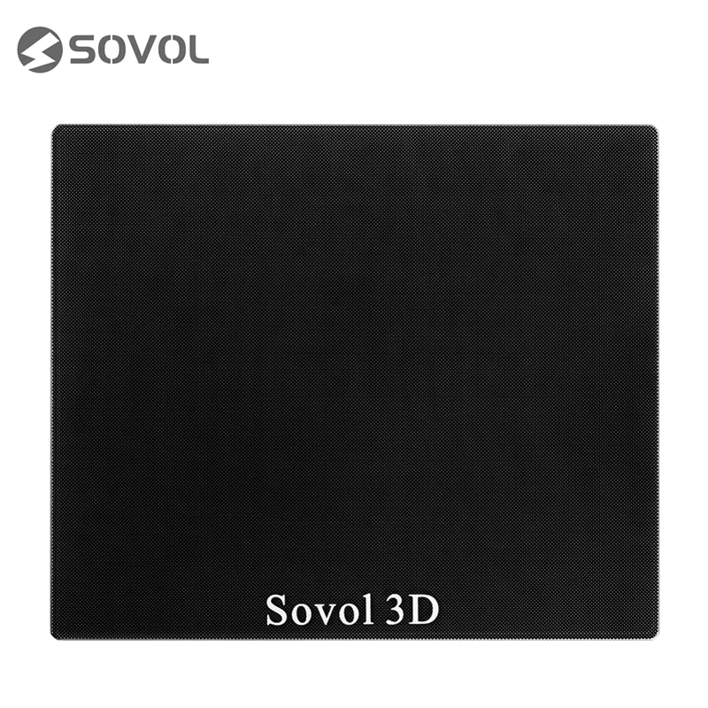 Sovol แพลตฟอร์มอุ่นสร้างพื้นผิวกระจกนิรภัยแผ่น300X255X3มม.ซิลิคอนคาร์บอน Hotbed เตียงร้อนสำหรับ SV01 SV02 3D เครื่องพิมพ์