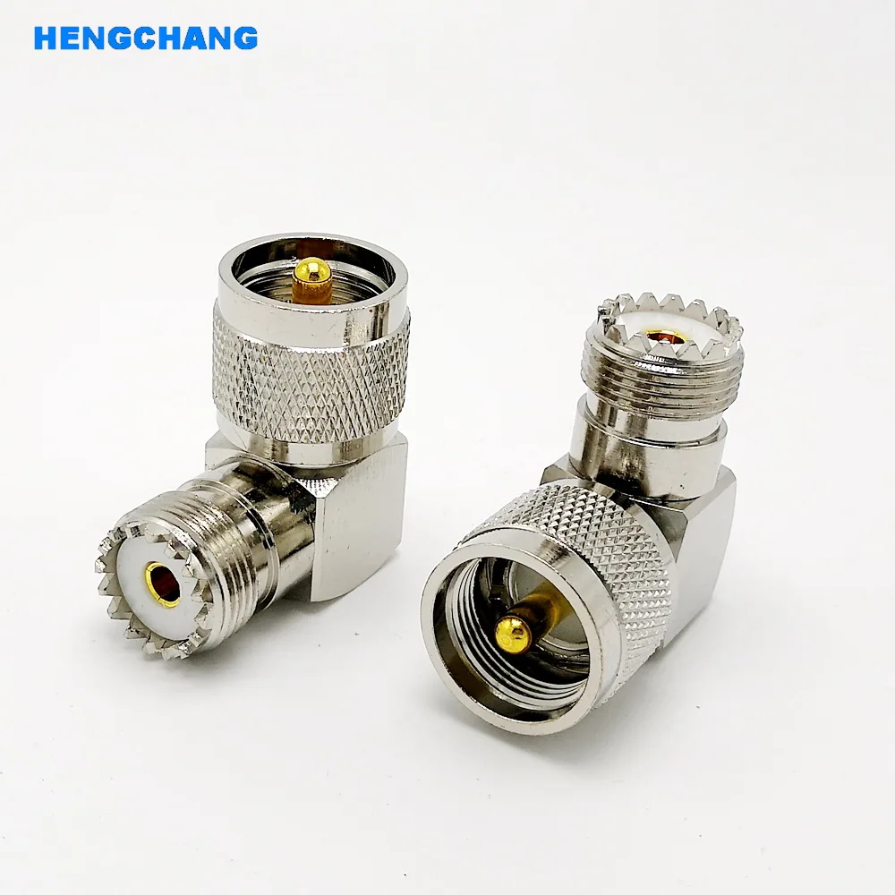 Adaptador do ângulo direito da frequência ultraelevada sl16 conector m tipo macho da frequência ultraelevada ao conector fêmea da frequência ultraelevada para a antena do walkie-talkie 1 pces