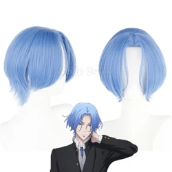 Sk8 the Infinity Langa Hasegawa Cosplay Wig Halloween Anime Cosplay Short Blue Wig Unisex Heat Resistant Synthetic Hairs C28M122