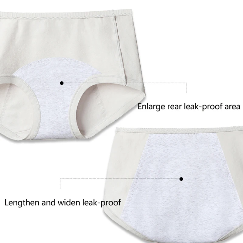 3Pcs Women\'s Menstrual Panties Leakproof Underwear Breathable Cotton Girls Physiological Pants Soft Female Sanitary Lingerie