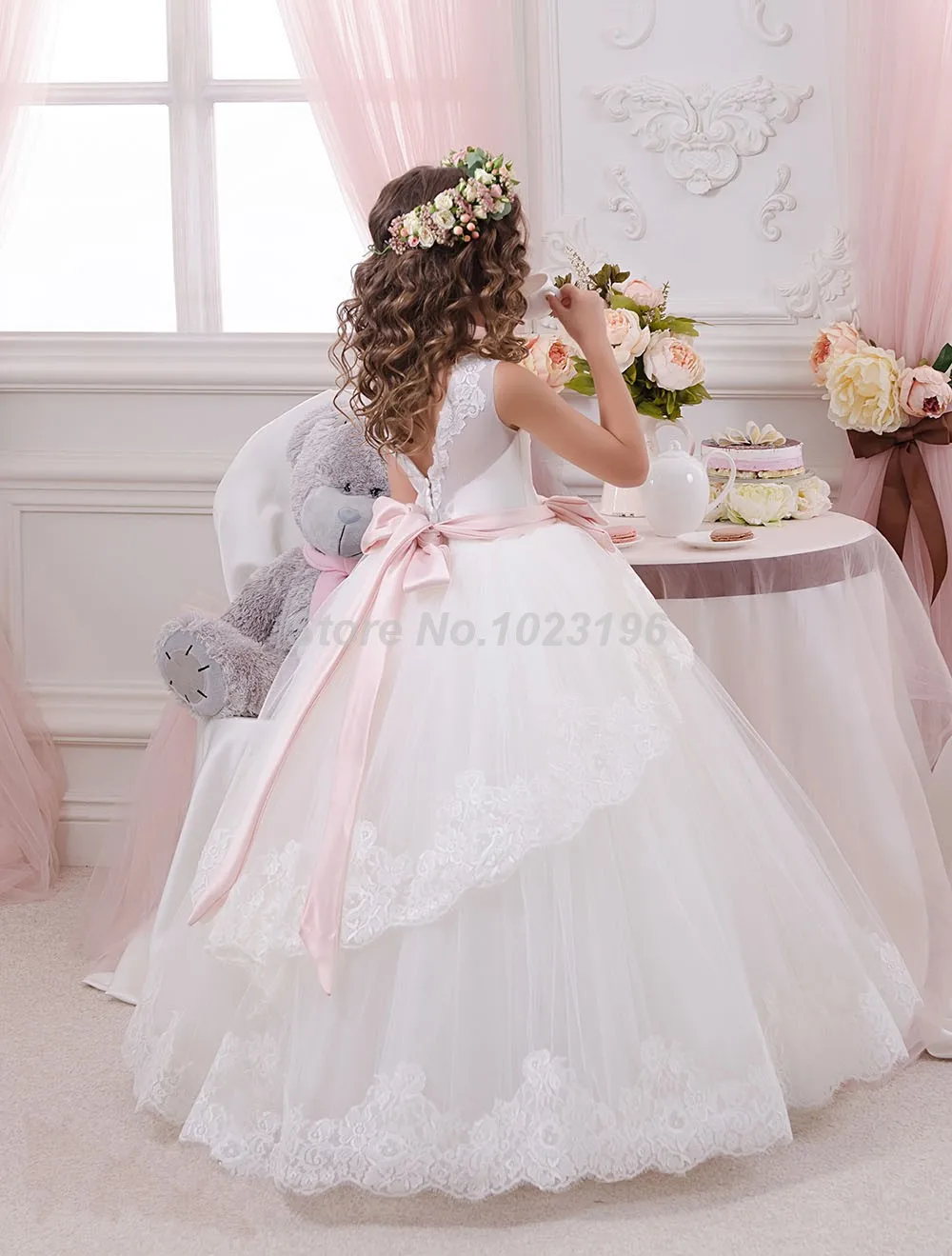 Floor Length Children's Formal Dress girl's wedding dress girl Valentine's Day evening dress New Year bridesmaid Dress