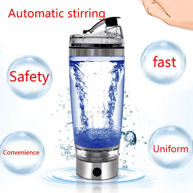 450ml/600ml Outdoor Portable Electric Protein Powder Mixing Cup Battery Powered Automatic Shaker Bottle Stirring Mixer