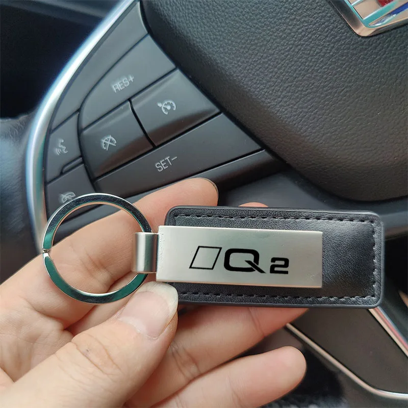 New leather metal car key chain keychain car key ring for Audi A1 A2 A3 A4 A5 A6 A7 A8 Q2 Q3 Q4 Q5 TT car accessories