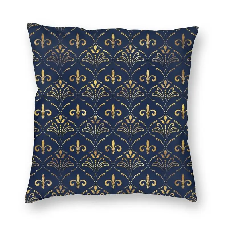 

Elegant Lily Floral Fleur De Lys Pattern Cushion Cover Fleur-de-lis Floor Pillow Case for Car Cool Pillowcase Home Decor