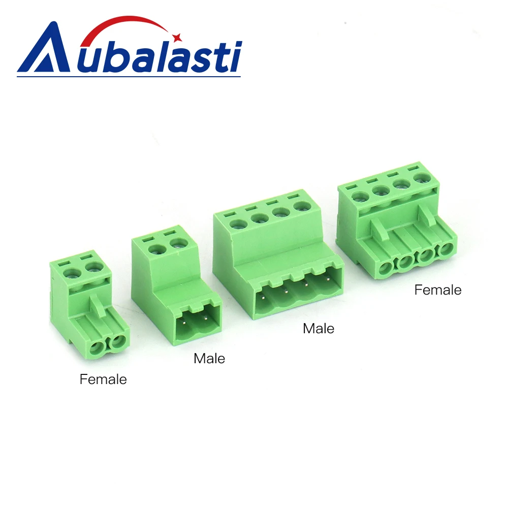 Aubalasti 2EDGRK-5.08mm 2Pin 4Pin 6Pin Pluggable Terminal Blocks Connector Butting Style Screw Terminals