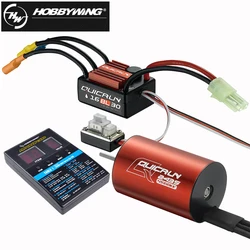 Hobbywing-controlador de velocidad sin escobillas QuicRun WP-16BL30 30A, Motor ESC + 2435 4500kv G2 para coches de turismo 1/16 1/18, Buggies y camiones