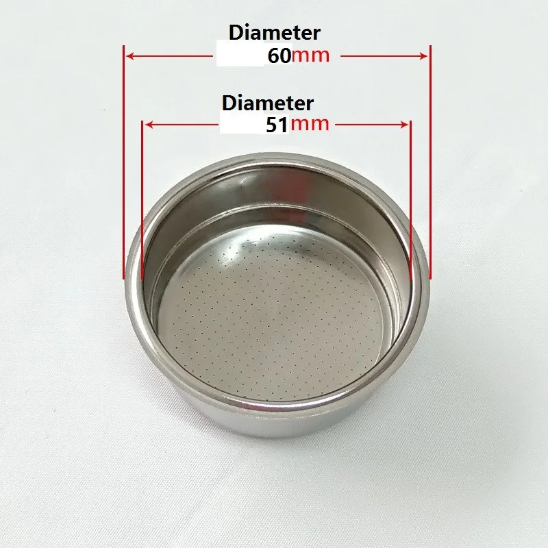 2 CUP 1 hole pressurize espresso coffee  filter 51mm coffee basket espresso coffee marker out Diameter 60 mm inner Diameter