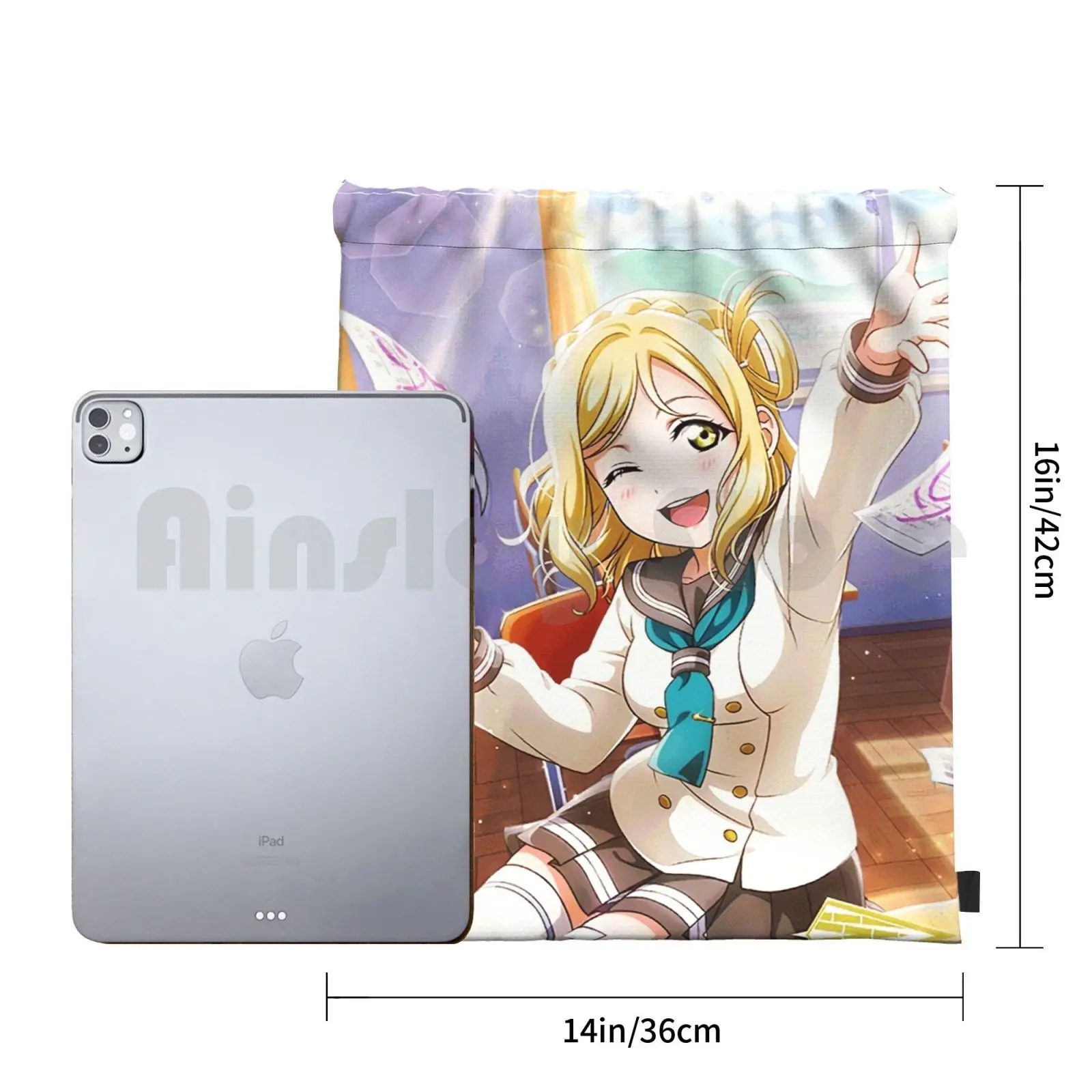 Love Live! Mari Ohara Teacher Ur Backpack Drawstring Bag Riding Climbing Gym Bag  Love Live Llsif Llsip Mari Ohara Muse