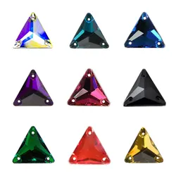 YANRUO 3270 Triangle DIY Sewing Crystal Strass Sew On Stones Glass Beads Flat Back Rhinestone Sewn For Clothing