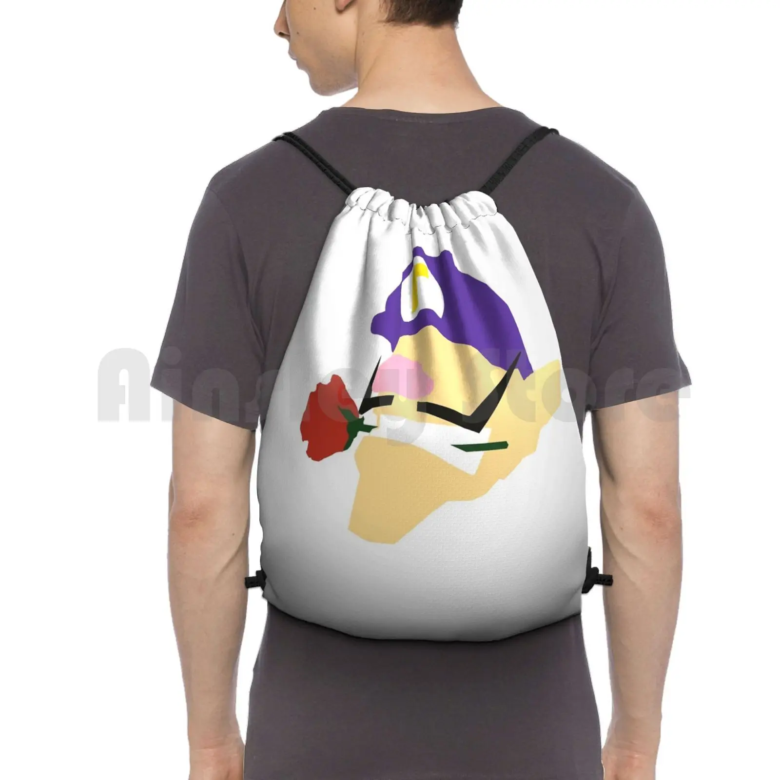 

Minimalist Waluigi Backpack Drawstring Bags Gym Bag Waterproof Waluigi Meme Memes Funny Games Video Games Smash Brothers