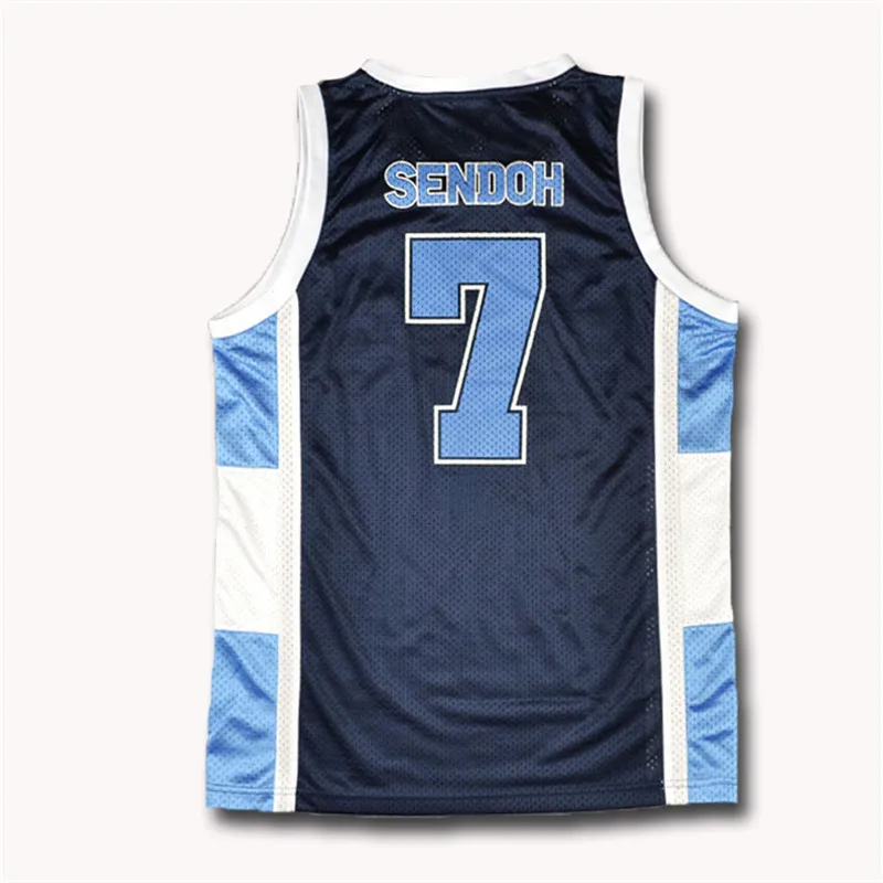 Anime Shohoku Jersey Ling Nan South High School Cosplay Basketball Team Sendoh Akira White Blue Slam Dunk Jersey Wear Uniform