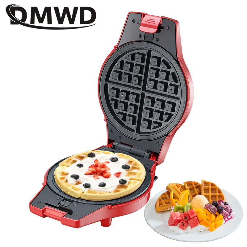 DMWD Great Waffle maker eggettes waffle Donut Cupcake maker 3 pans replaceable frying pan red white pink children gift