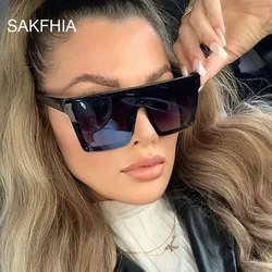 Fashion Square Sunglasses Woman Brand Designer Sun Glasses Female Big Frame One-piece Mirror Gradient Oculos De Sol Feminino