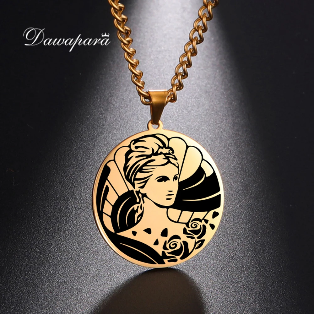 Dawapara Goddess of Love Aphrodite Necklace Fertility Goddess  Ancient Greek Mythology Stainless Steel Jewelry