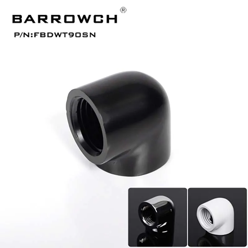 Barrowch PC water cooling Fittings tube connector hard pipe G1/4 90 degree Adapter (Female to Felame),water cooler FBDWT90SN