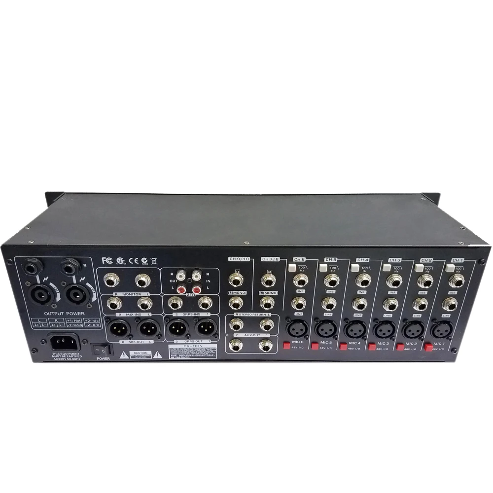 خلاط صوت Leicozic احترافي يعمل بالطاقة من نوع Mikser بقدرة 320 وات x2 @ 4Ω 10-Ch وحدة تحكم لمضخم صوت MD10FX رف مكتب خلط الصوت