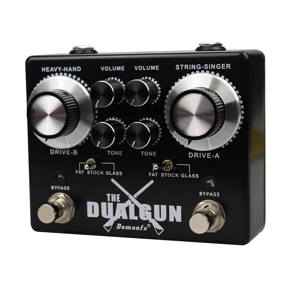 DUALGUN-Guitar Effect Pedal, Overdriver, Distortion Boost, Chorus Pedal with True Bypass, High Quality, New Demonfx