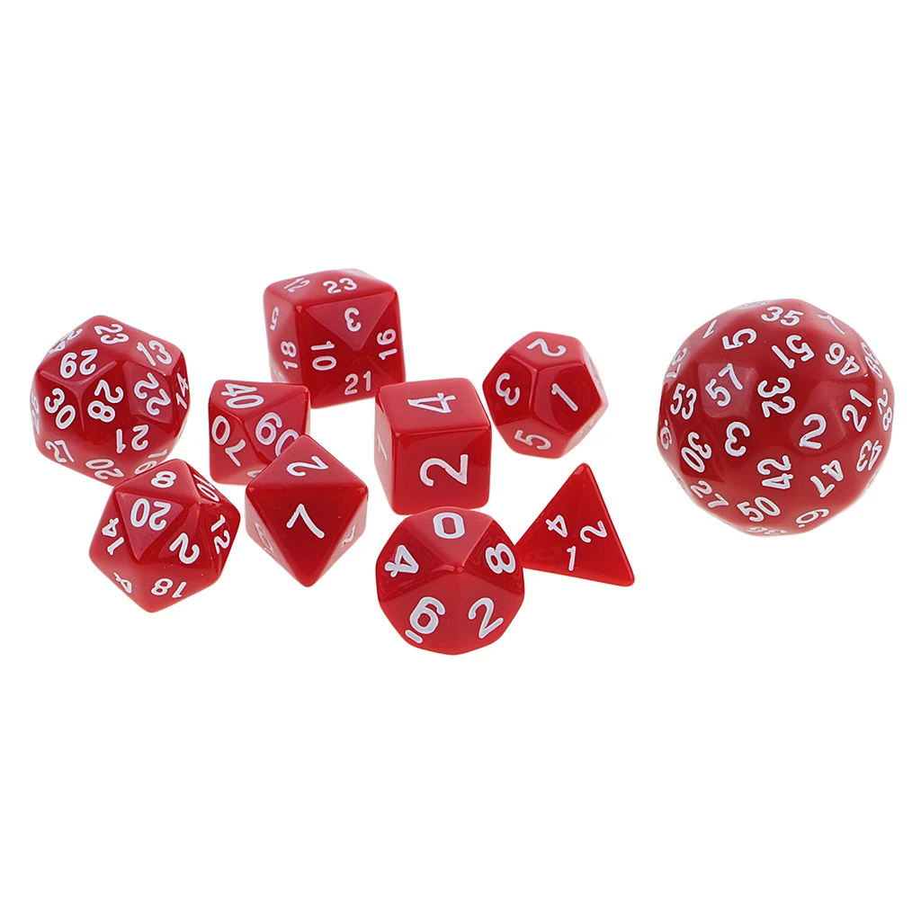 10 Pieces Digital Dices Multi-sided Dice Set for D&D TRPG KTV Party Fun Board Games Playing Game Dice Party Supplies Gift