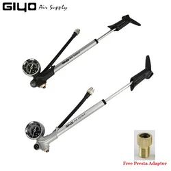 Giyo 300psi MTB Shock Fork Pump Schrader Valve Bicycle Tire Mini Air Inflator Cycling Portable Fork Rear Suspension Hand Pump