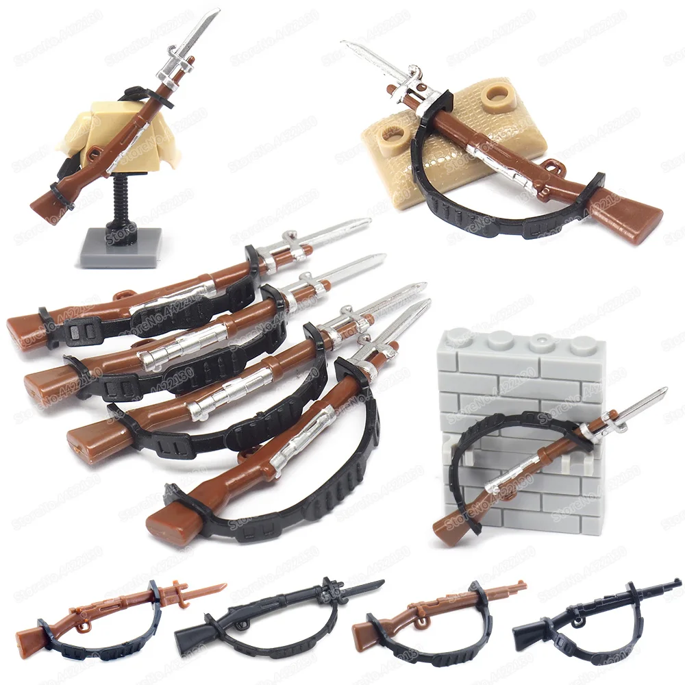 Assembly Guns Belt Type 98 Weapons Building Block Moc Figures WW2 War Soldier Equipment Creative Model Child Christmas Gifts Toy