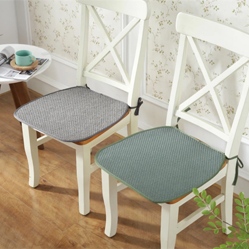 

High Quality Chair Seat Cushion Non-slip Seat Pad Sitting Mat With Band Kitchen Chair Pad Office Stool Cushion Square Pillow Mat