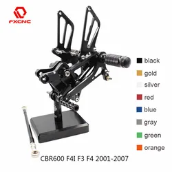 For Honda CBR600 CBR 600 F4I 2001-2007 2002 2004 CNC Aluminum Adjustable Motorcycle Rearset Rear Set Foot Peg Pedal Footrest