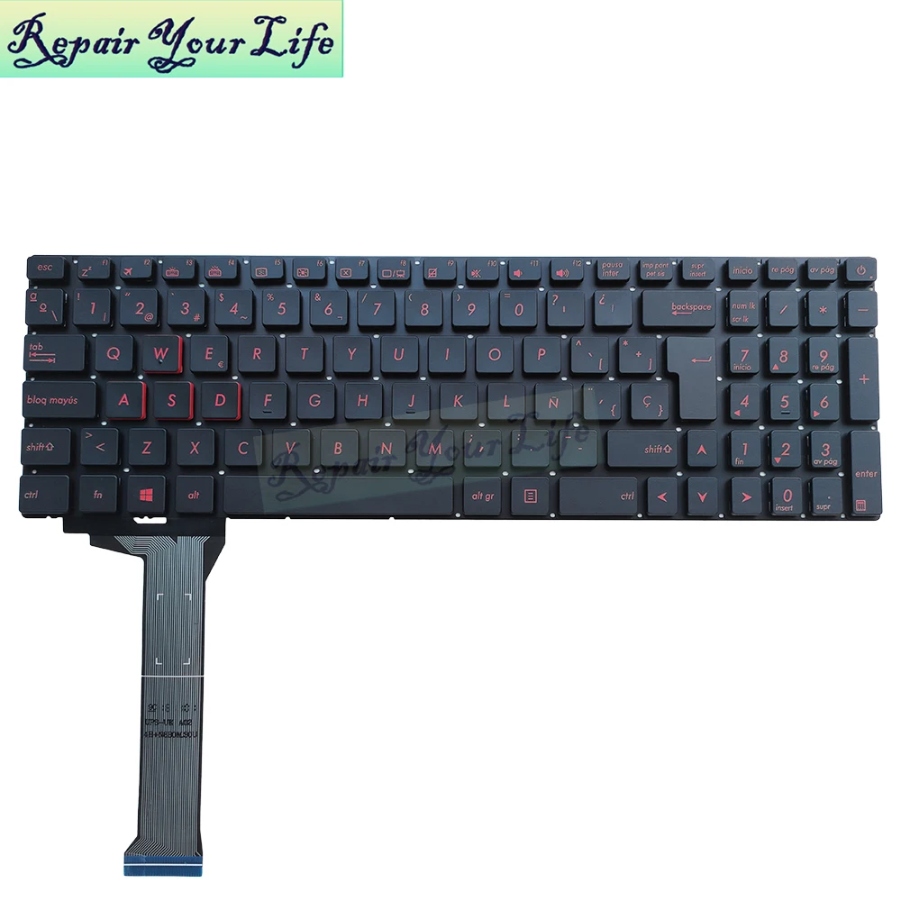 Notebook Spanish Keyboard For Asus ROG GL552 GL552VL GL552V GL752 GL752VM VL VW G551 ZX50 SP ES Laptop Replacement Keyboards New