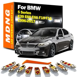 MDNG Canbus Sun Visor Lamp For BMW 5 Series E39 E60 E61 F10 F11 1996-2017 LED Bulbs Interior Map Dome Trunk Glove Box Light Kit