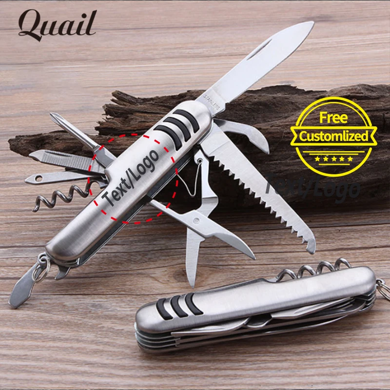 

Quail Free Customized Multi-Functional Swiss Folding Knife Multi Tool Army Knives Pocket Using Outdoor Camping Survival Knife