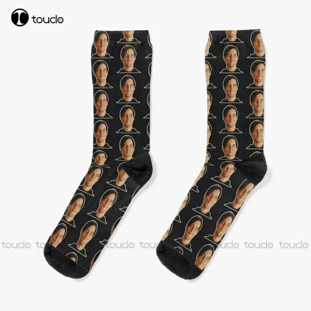 Tobey Bully Maguire Peter Parker Meme Socks Mens Socks Black Unisex Adult Teen Youth Socks Christmas Gift Custom Hd High Quality