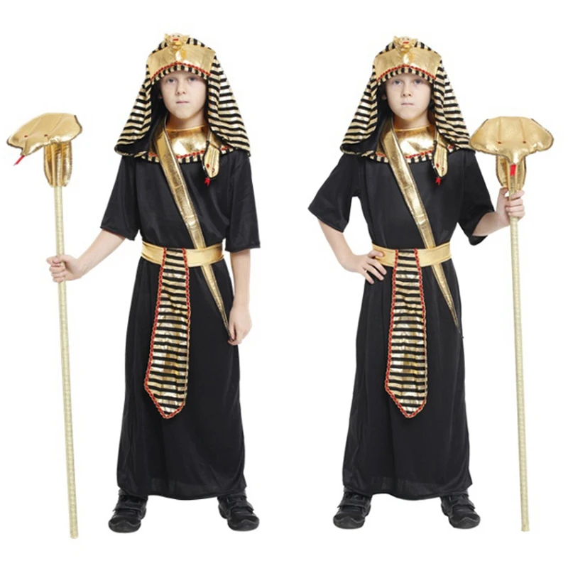 Umorden Trẻ Em Purim Halloween Vua Trang Phục Fantasia Pharaon Của Ai Cập Cosplay Bé Trai Trẻ Em Ai Cập Quần Áo Truyền Thống