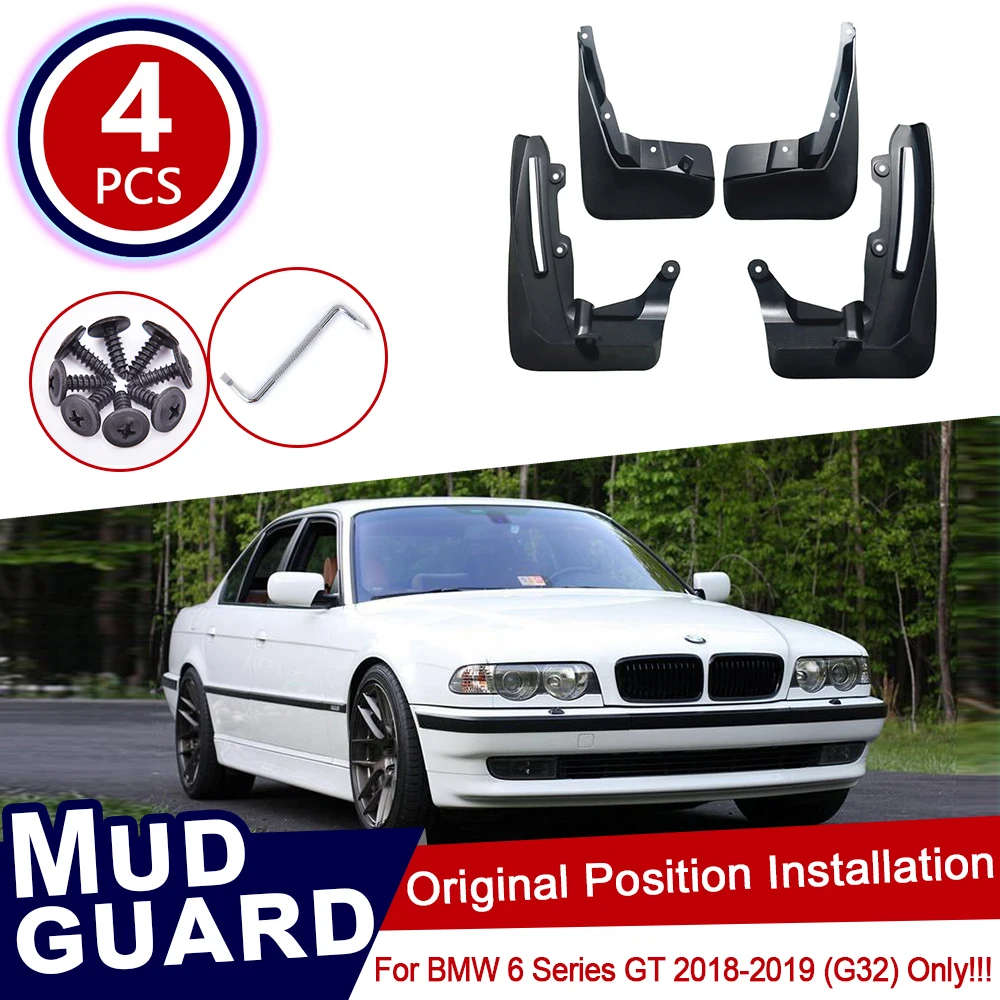 For BMW 6 Series Gran Turismo GT G32 2018~2019 630i 640i 620d1 Car Mud Flaps Front Rear Mudguard Splash Guards Fender Mudflaps