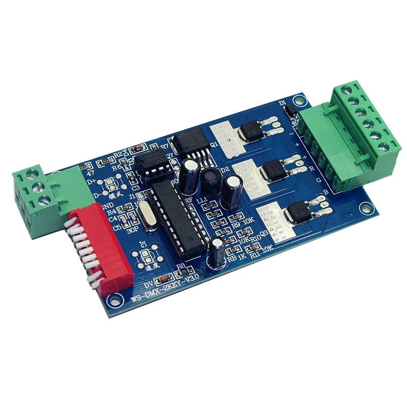 DC 5V-24V 12V anodo comune 3 canali DMX512 Decoder Max 3CH * 5A RGB LED Controller DMX Dimmer per striscia LED, luce, lampada, modulo