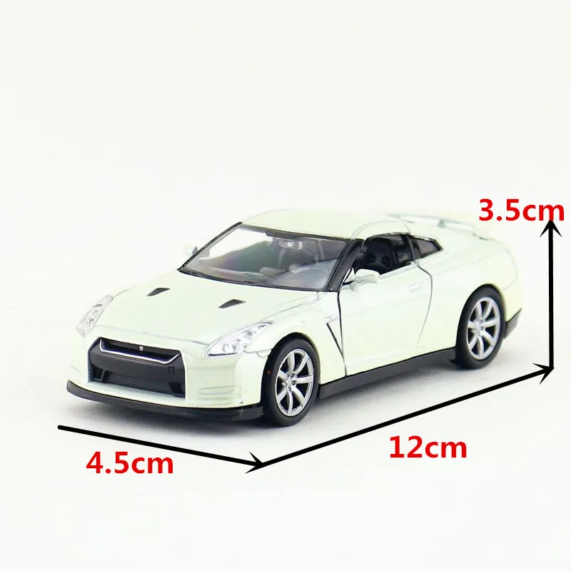 WELLY Toy Diecast Vehicle Model 1:36 Scale Nissan GT-R R35 Super Pull Back Car Educational Collection Gift For Children