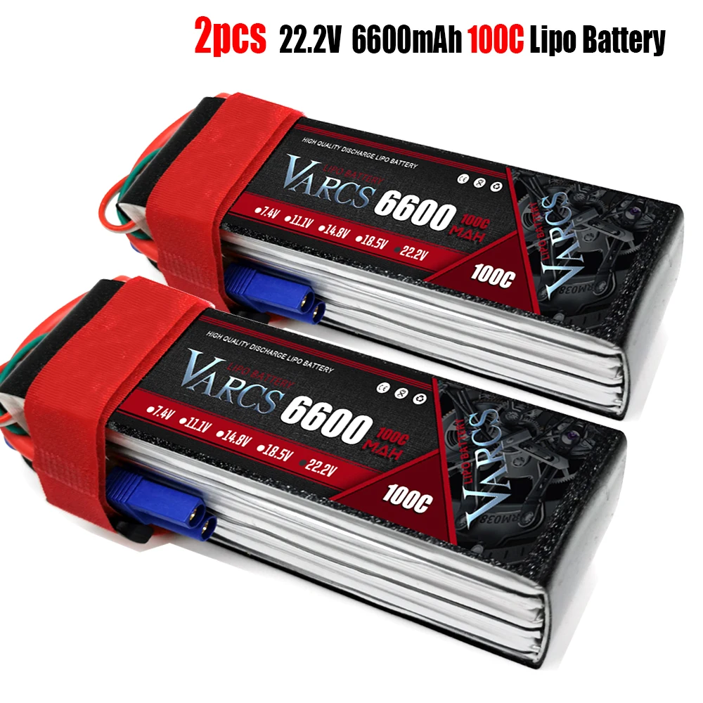 

2PCS VARCS Lipo Batteries 2S 7.4V 11.1V 14.8V 22.2V 6600mAh 100C/200C for RC Car Off-Road Buggy Truck Boats salash Drone Parts