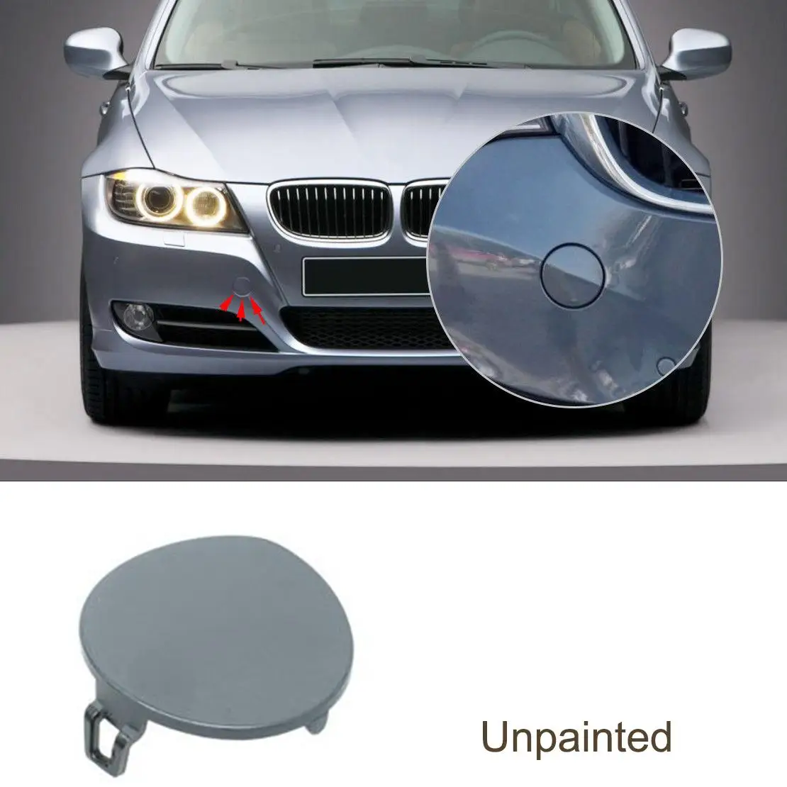 Front Bumper Tow Hook Eye Hole Cover Plug For BMW E90 E91 316 318 320i 328i 330i