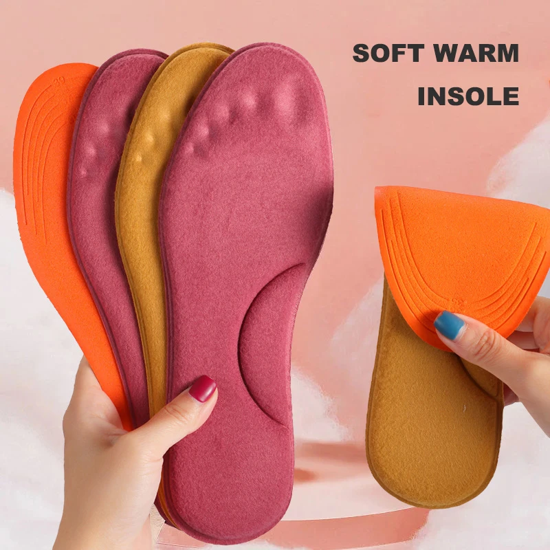 Warm Insole Soft Comfortable Skin-friendly Shoe Pad Antibacterial Deodorant for Men Women Breathable Shoes Sole