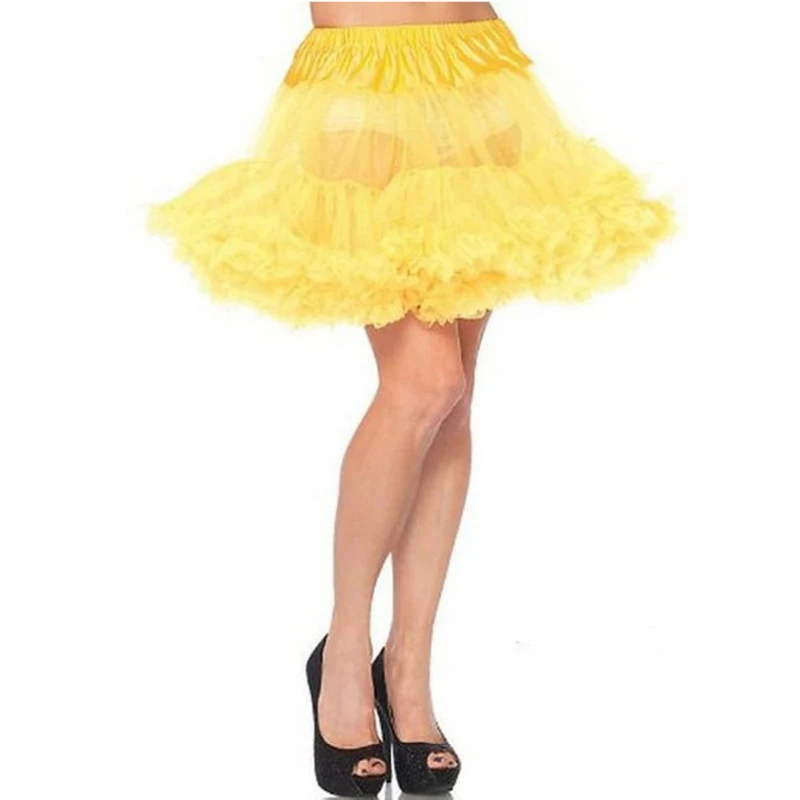 ผู้หญิง Ruffled สั้น Petticoat สีขาวสีดำฟองเซ็กซี่ Tulle Tutu กระโปรง Puffy ครึ่งพรหม Crinoline Underskirt