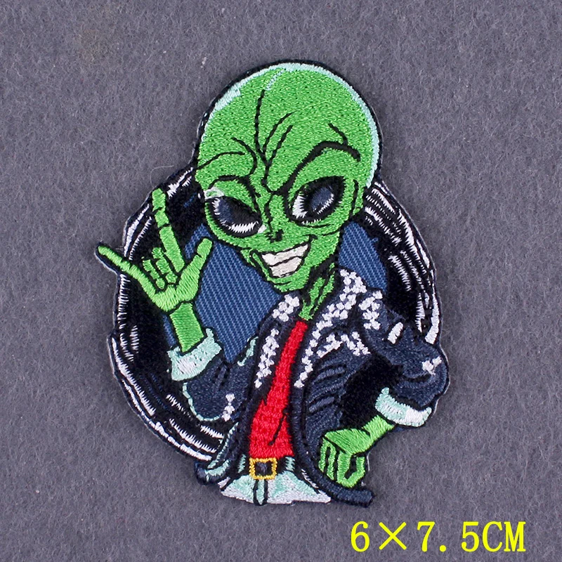 Alien UFO Patch Iron On Patches On Clothes Space Planet Patches For Clothing Thermoadhesive Patches For Clothing Stickers Stripe