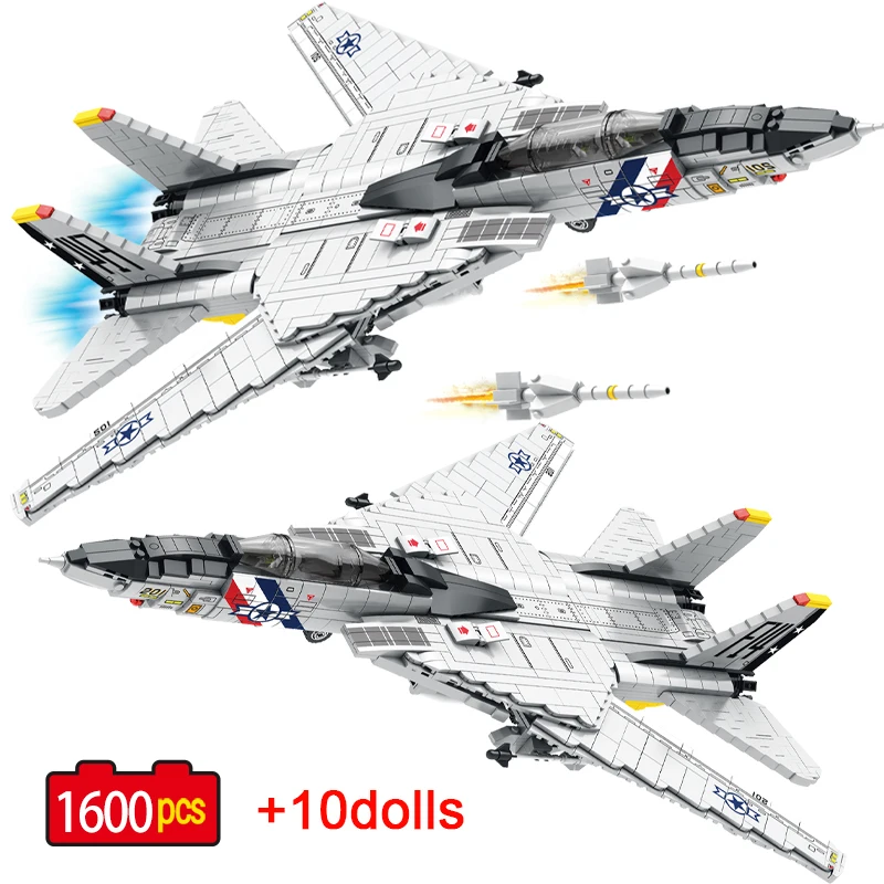 

1600pcs City Police Military Weapon Fighter Aircraft Building Blocks WW2 Airplane Helicopter Bricks Toys for Kids Gift