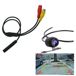 Car Reverse Backup Rear View Camera 4-Pin Male Connector To RCA Wire Power Harness Adapter Wire Female CVBS Signal Adapter